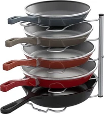 Re Silver Metal Pan Organizer Rack 8.8 In W X 9.5 In D X 17 In H Stores Up To 5 