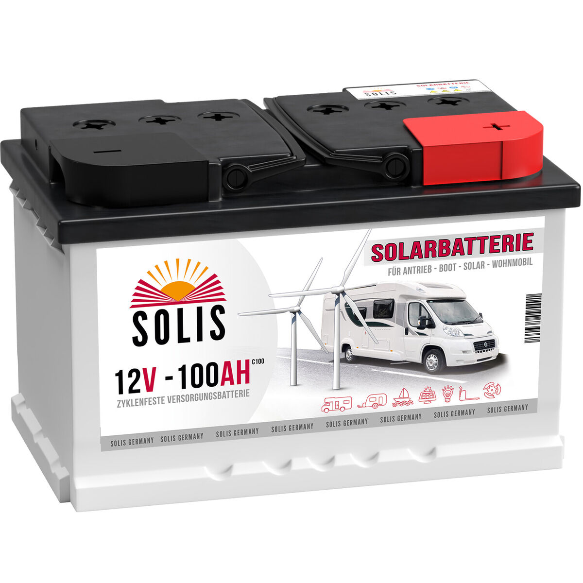 Solarbatterie 100AH 12V Boot Wohnmobil Caravan Versorgungs Mover