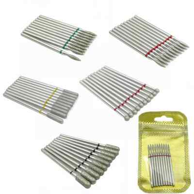 10pcs Nail Milling Cutter Set Diamond Stone Drills Nail Cuticle Clean Bits Nail