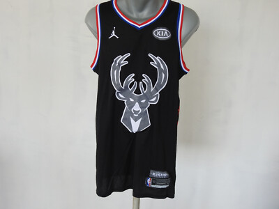 Milwaukee Bucks Jersey Nike Air Jordan #34 Antetokounmpo Black