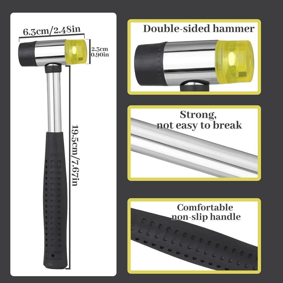 80 Sets Leather Snap Fasteners Kit, 15mm Metal Snap Buttons with Rubber Hammer - Image 3 of 4