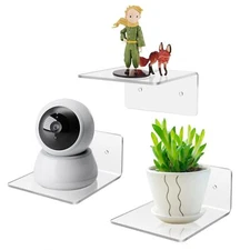 3 Pack Small Floating Shelves For Wall 4'' Small Adhesive Wall Shelvesacrylic Mi
