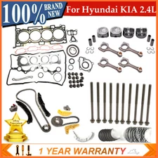 2.4L Engine Rebuild Overhaul Kit w/ 4X Conrods & Timing Kit For HYUNDAI KIA G4KJ