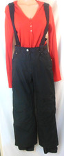 Obermeyer Ski/Snowboard Bibs 6 Black Rem Straps Lined Drawstring Waist Women VGU