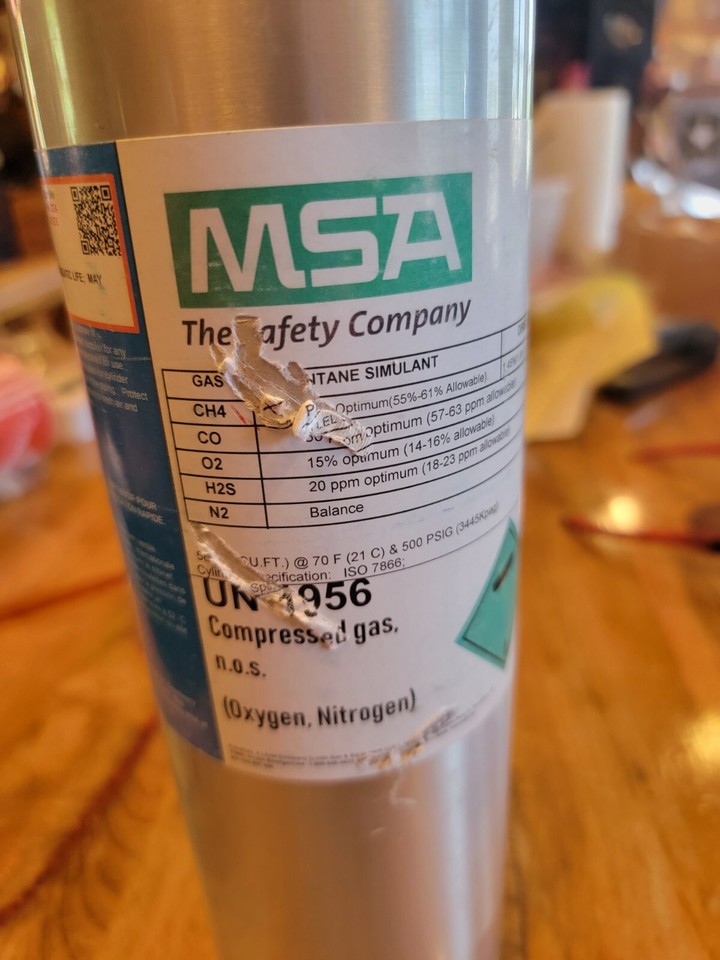 MSA 10045035 Calibration Gas Aluminium Cylinder UN1956 EXP Dec 2025 eBay