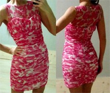 🆓US🛃 &G Dolce&Gabbana Ruched floral printed silk Dress IT 40