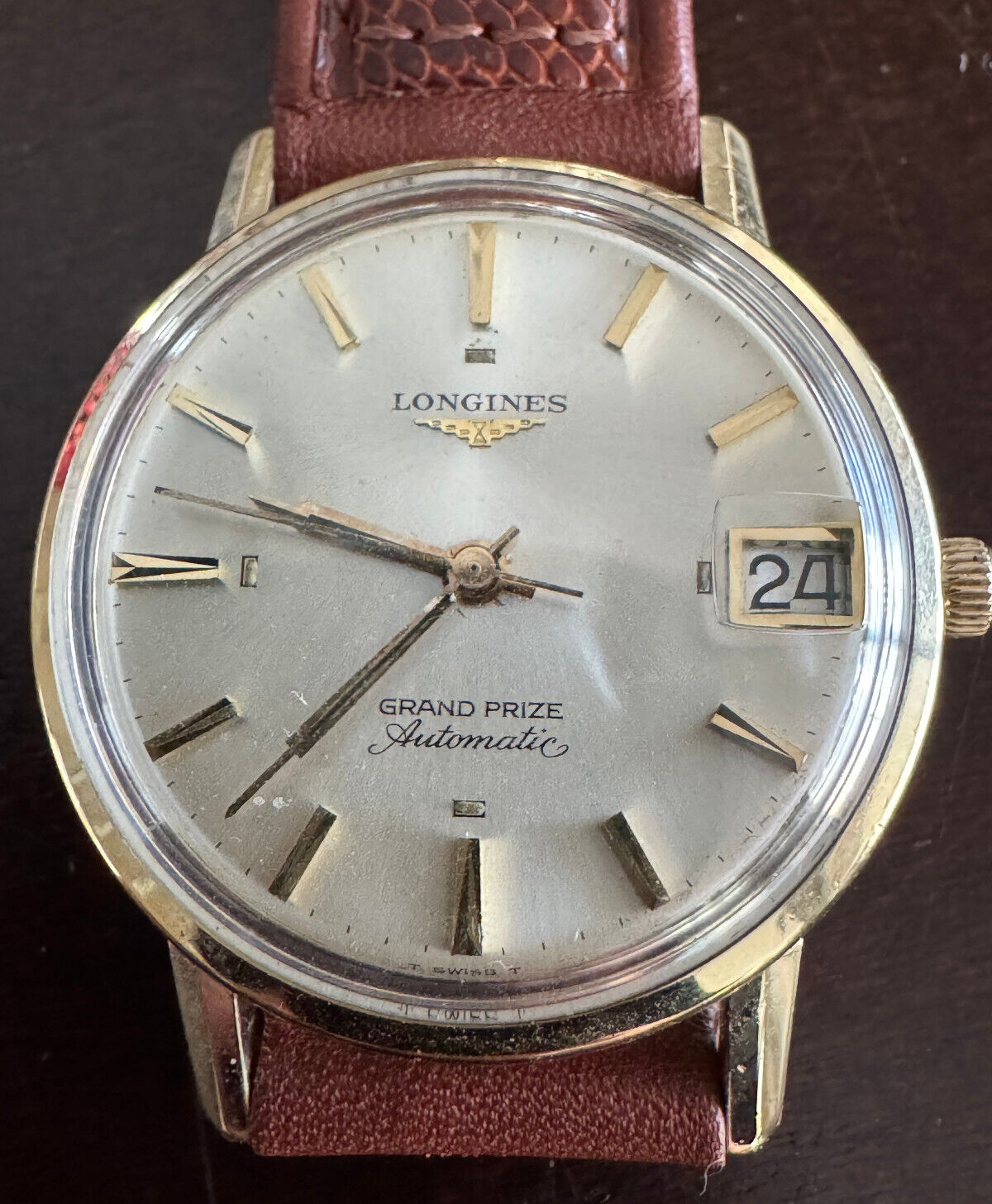 VINTAGE MEN'S LONGINES GRAND PRIZE AUTOMATIC WRIST WATCH CAL 345 KEEPING TIME