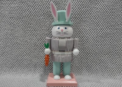 COTTONTAIL LANE BUNNY RABBIT NUTCRACKER Wooden Decorative Figurine #2