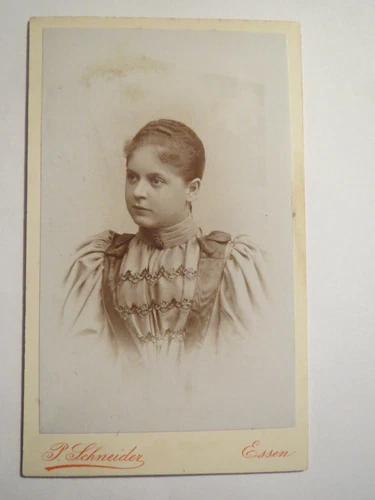 Food - Young Woman in Dress - Portrait / CDV