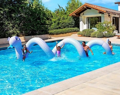 Giant Inflatable Snake Pool Float Multi Person Ride On Outdoor Party Raft