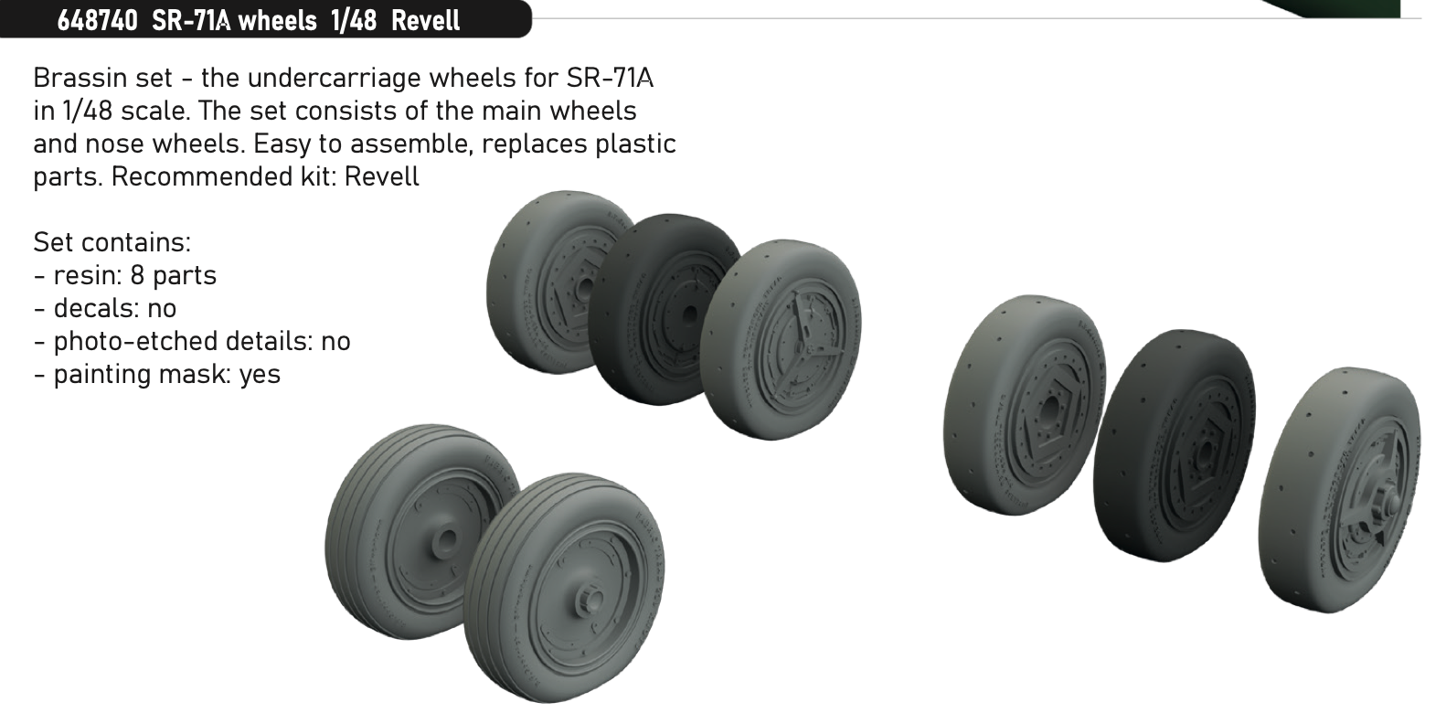 Eduard Brassin ED648740 1:48 Lockheed SR-71 wheels