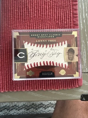 2004 UPPER DECK SWEET SPOT CLASSICS  LONNY FREY AUTO 018/114 REDS
