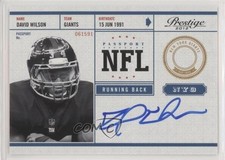 2012 Playoff Prestige NFL Passport Signatures David Wilson #4 Auto fm0
