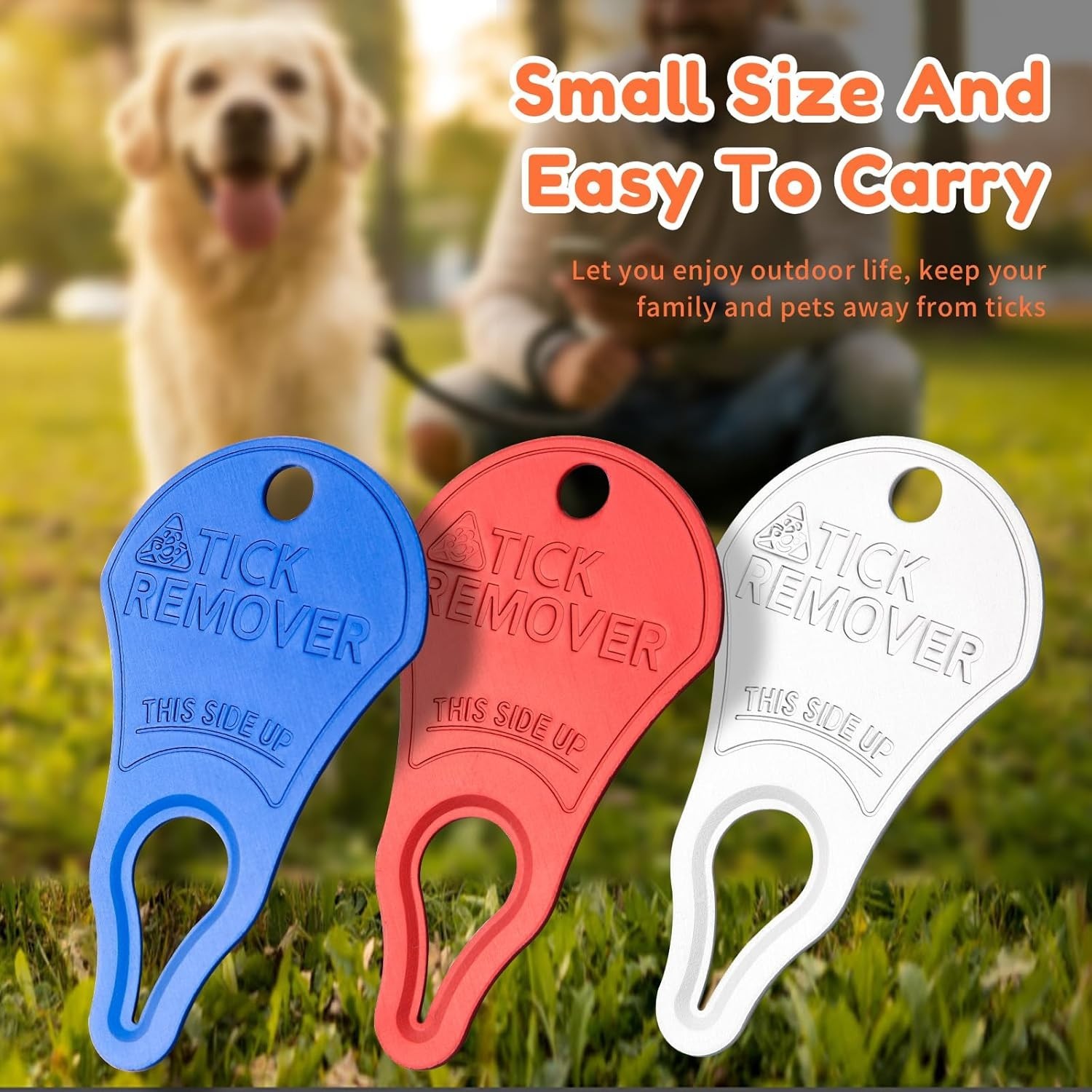 3 Pack Portable Tick Removal Tools for Dogs, Pets, and Humans, Safe & Efficient