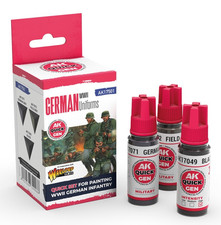 AK Interactive German Uniforms QUICK GEN Acrylic Paint for Figures Set 18ml 3x