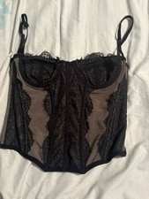 Coquette Romantic Lace Corset Top Y2K Out From Under Bustier, Size S