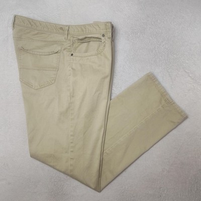 Tommy Bahama Pants Mens 38x32 Beige Chino Pima Cotton Stretch Flat Pockets