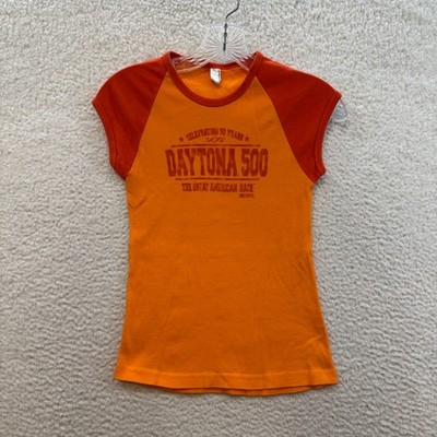 Y2K Vintage American Apparel Baby Tee Top Small Raglan Baseball Daytona 500