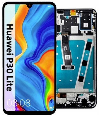 Für Huawei P30 Lite MAR-L21 Full HD Touchscreen Bildschirm + Rahmen Schwarz