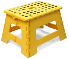 MaxWorks Folding Step Stool - 9" Height 330 lb Capacity - Compact Portable 50969