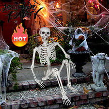 5ft Giant Halloween Human Skeleton Poseable Full Life Size Decoration Party Prop