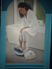 HoMedics Bubble Mate Footspa Foot Bath Heatkeep, Bubbles, Blue/White