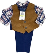 Izod Infant Boys 4-Piece Vest & Bow Tie Set 3M