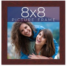 8x8 Frame Brown Solid Wood Picture Frame Width 0.75 Inches  Interior Frame Dept