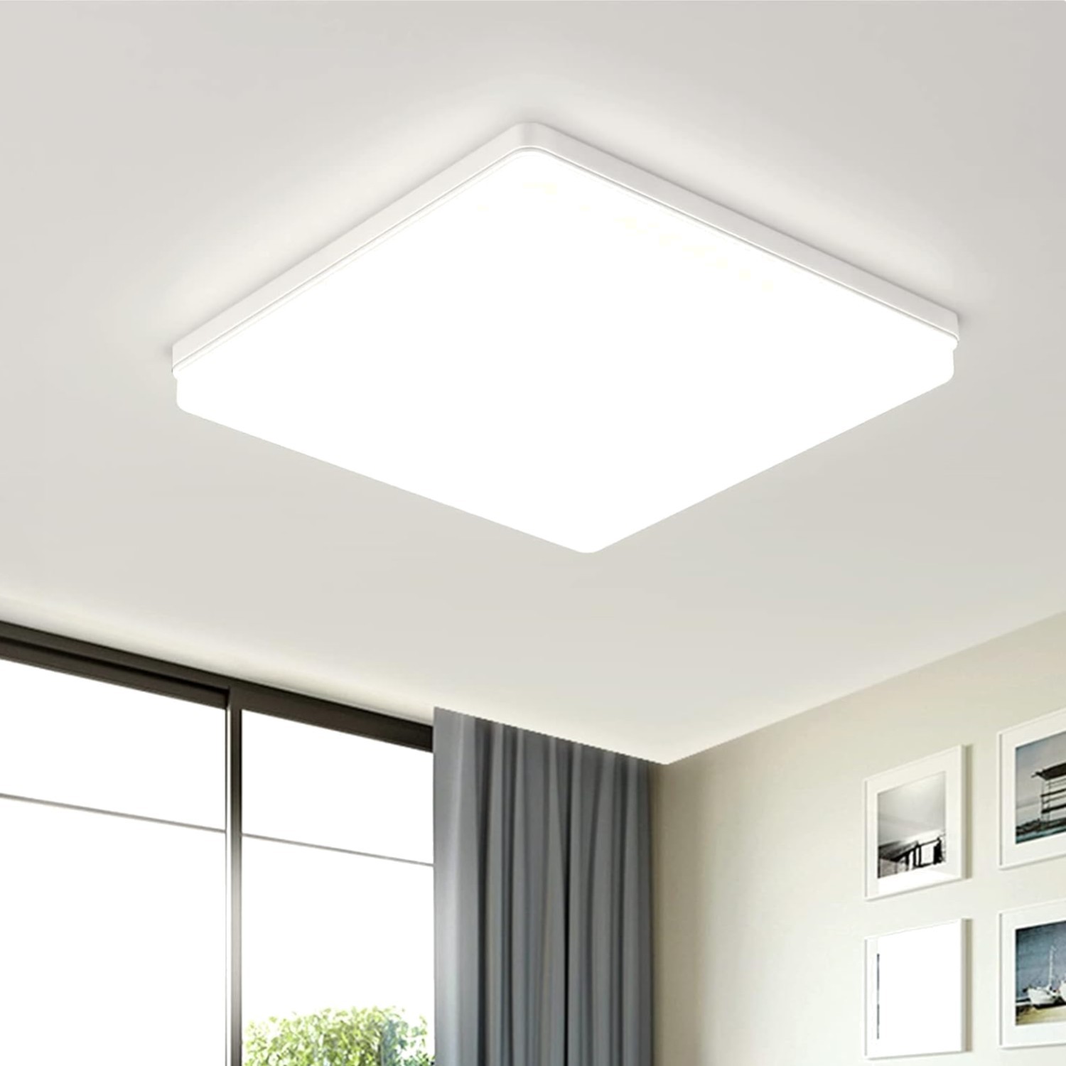 Plafonnier LED Carré 48W Anti-Scintillement Éclairage Puissant 4800LM