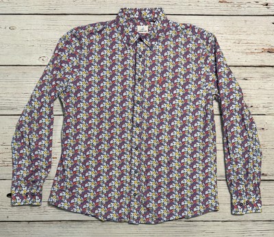 Johnnie-O Hangin  Out Long Sleeve Button Up Shirt Men s Sz M Floral