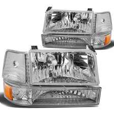 Dna Motoring Hl-Oh-F15092-6P-Ch-Am Chrome Amber Headlights Replacement