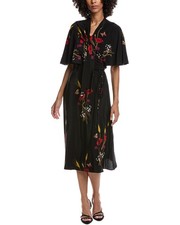Valentino Silk Wrap Dress Women's Black
