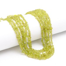 Natural Peridot Uncut Beads Strand, Green Peridot Chips Beads for Jewelry Making