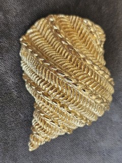 Christian Dior Brooch Pin CONCH SEASHELL Goldtone