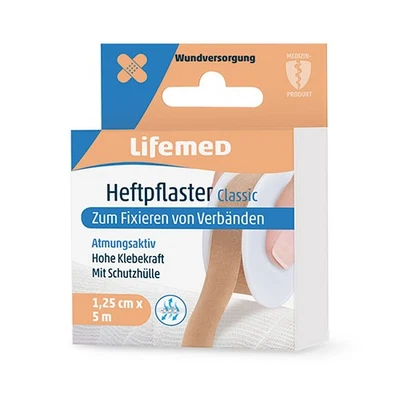 Lifemed Heftpflaster 5 m x 1,25 cm hautfarben "Classic" (1 Stück) - Bild 1 von 4