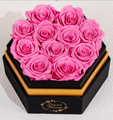 Preserved Rose Flower Box Eternal Real Roses Gift for Her Valentine Birthday
