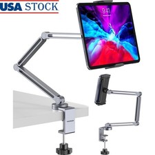 Universal Tablet Phone Holder W/ Super Grip Clamp 360  Rotation Adjustable Arm