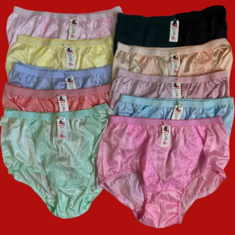 Panties Hi Briefs Sissy Knickers Woman Mom Underwear Nylon Knickers Size XLx10 - Picture 1 of 5