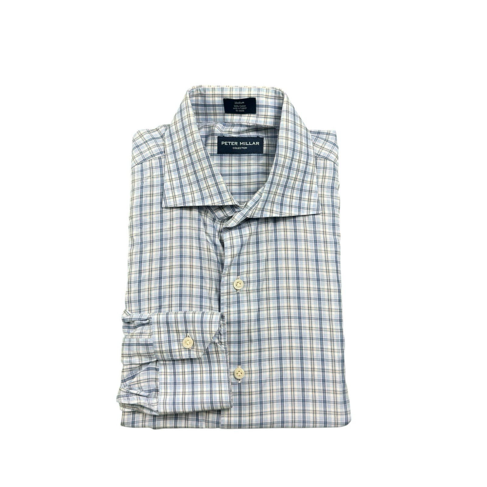 Peter Millar Collection Blue White Checked Cotton… - image 1