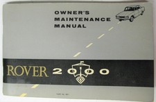 ROVER 2000 SC/TC/Auto Car Owners Handbook May 1967 Re-issue 1966 #4817