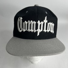 Compton Snapback Hat 3D Embroidery Cap Black/White, Adjustable
