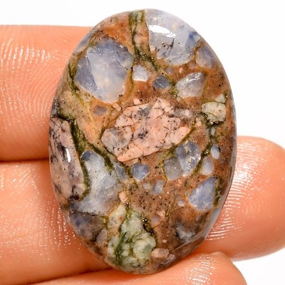 100% Natural Que-Sera Agate Oval Shape Cabochon Gemstone 24 Ct 27X20X5mm A-37019