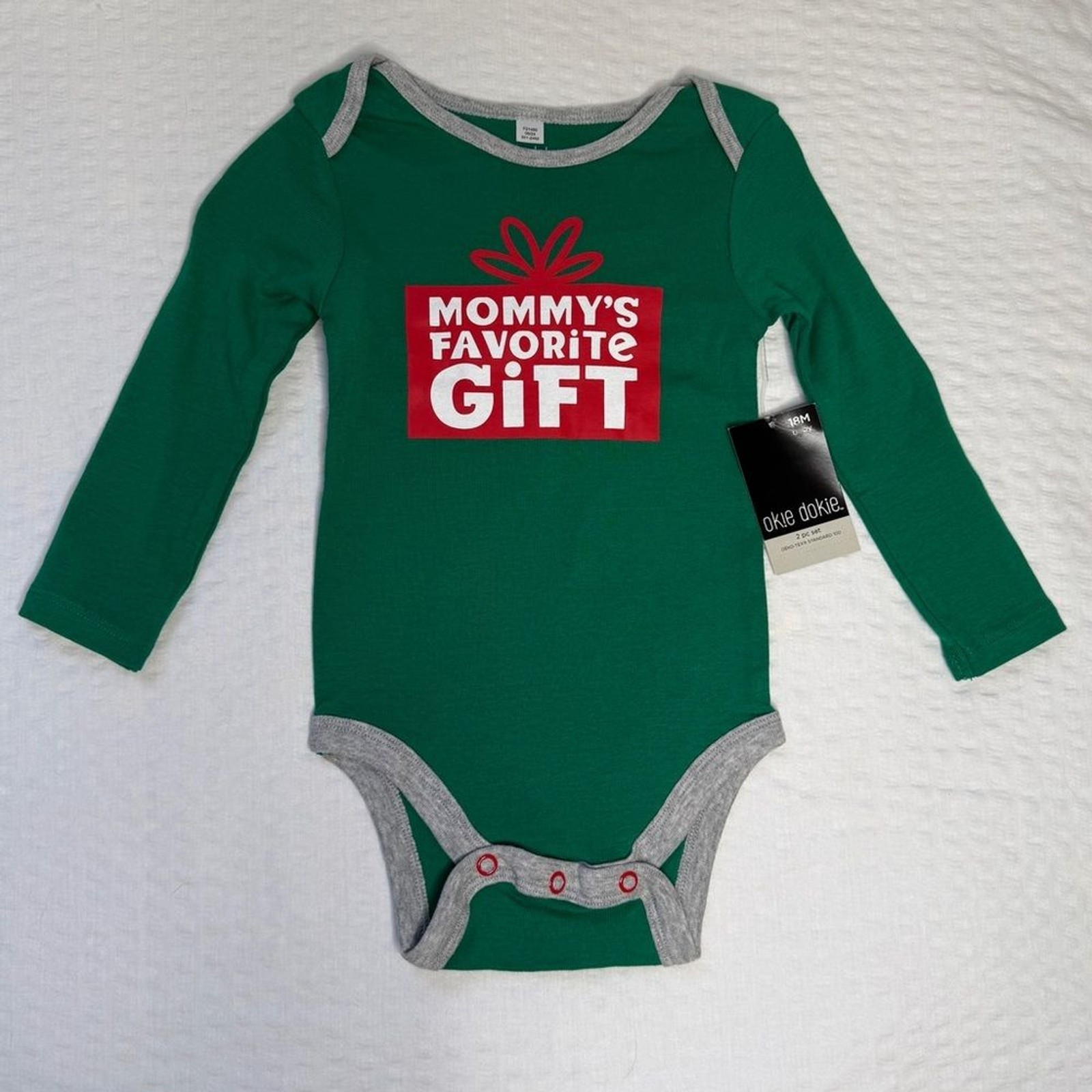 Okie Dokie Cotton Baby Infant 2pc Bodysuit and pants Set Holiday Gift Size 18m image 2