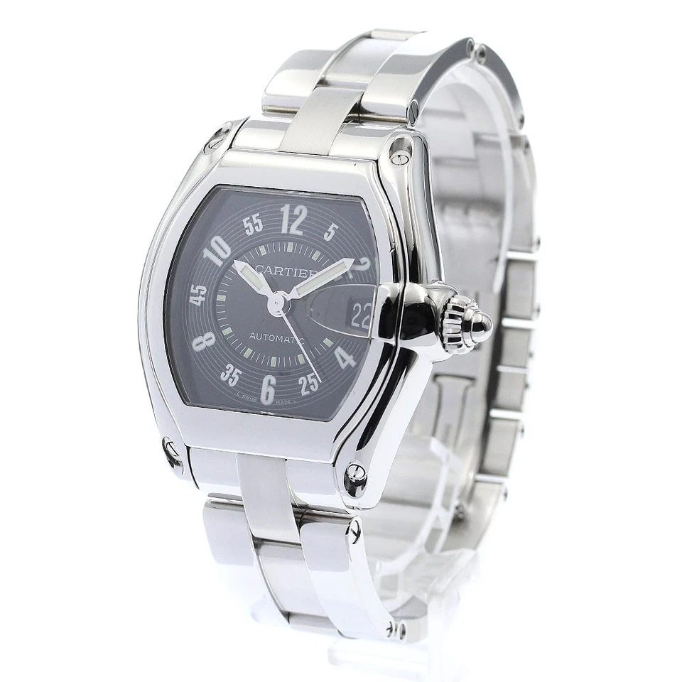 Reloj automático para hombre CARTIER Roadster LM W62004V3 fecha esfera negra_884099 Foto 2 de 4