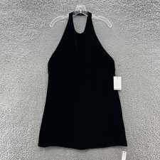 Reformation Dress Womens 12 Black Velvet Avielle Halter Cocktail Party Mini