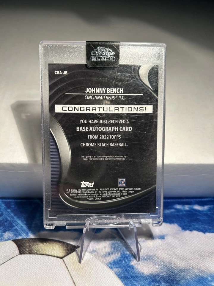 2022 Topps Chrome Black Autographs Johnny Bench #CBA-JB Gold Refractor /50 - Image 2 of 2