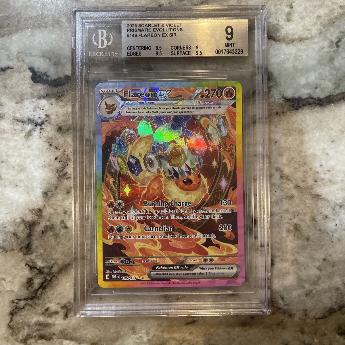 Flareon EX SIR Prismatic Evolutions 146/131 Beckett 9 | eBay