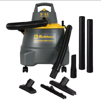 #ad Koblenz 9 Gallon Wet Dry Shop Vacuum 5.5 HP Corded Vacuum w Accessories $79.00