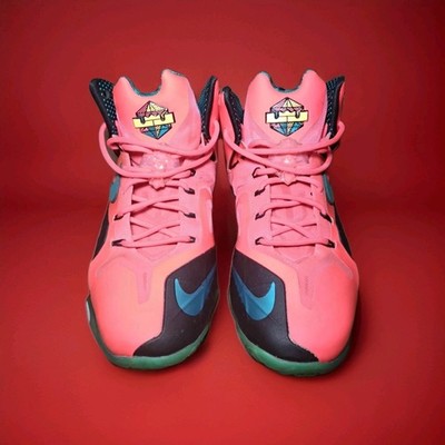 Nike Lebron XI Elite Laser Crimson Turbo Green Size 10.5 Basketball shoe