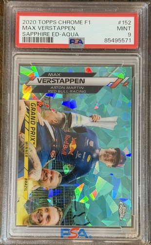 2020 Topps Chrome Max Verstappen Sapphire Edition Aqua #152 78/99 PSA 9